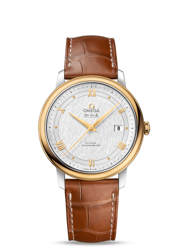 Omega De Ville Prestige Co-Axial 39.5 Stainless Steel / Yellow Gold / Vintage Silk Silver